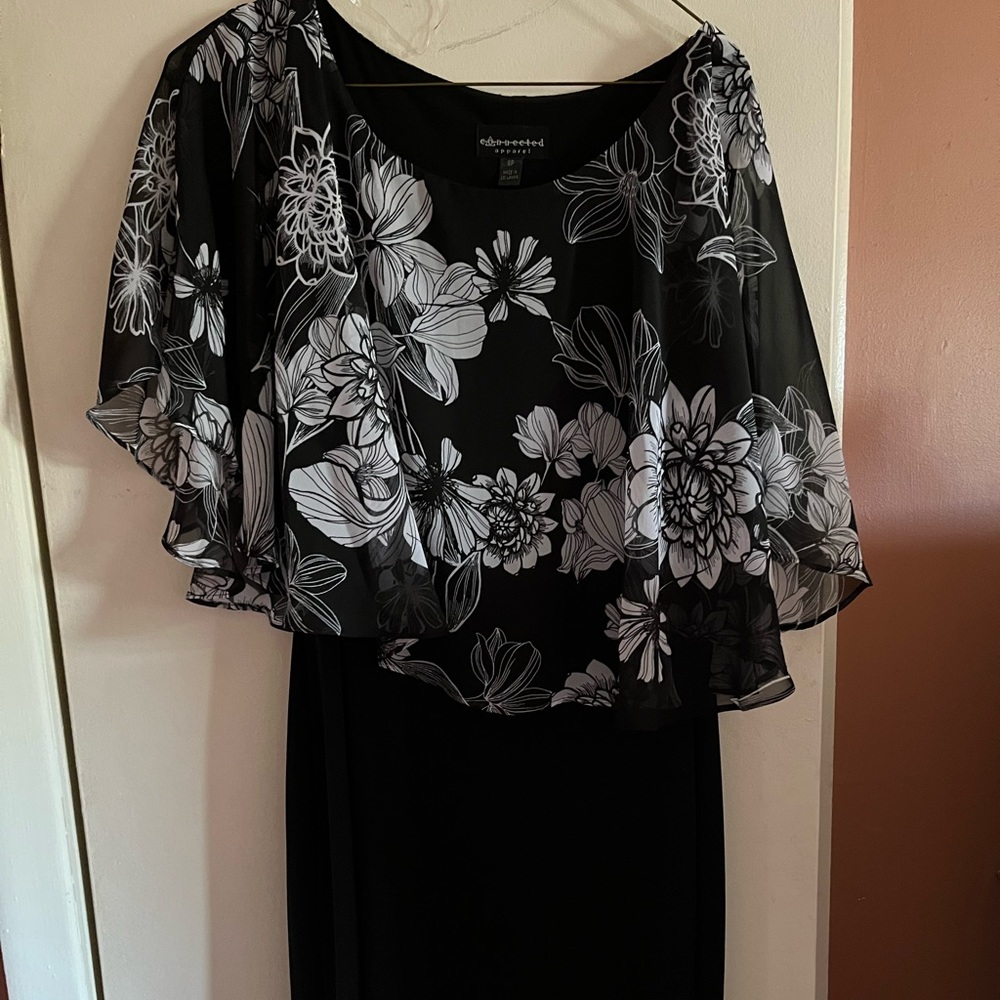 Floral Midi Capelet Dress
